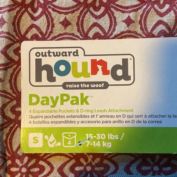 SMALL GREEN Outward Hound Doggie Day Pak, 4 pockets & D-ring for leash - Picture 5 of 10